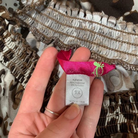 Brand unknown cheetah animal printed 2 piece pajama set size 1X - Picture 6 of 6